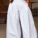Loose Wide Leg No Belt Solid Color Casual Pants Bottoms Trousers