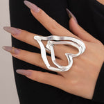 Heart Shape Solid Color Rings Accessories