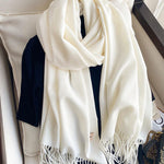 Solid Color Tasseled Scarf Scarfs&Hats