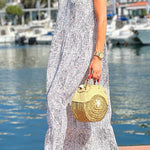 Irregular dot ink pattern v-neck sleeveless comfortable dress