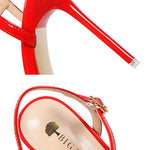 Belt Buckle Pointed-Toe Shiny Split-Joint Pumps Sandals