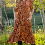 Comfortable Paisley Print Shirt Midi Dress