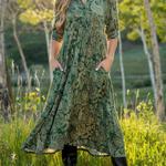 Comfortable Paisley Print Shirt Midi Dress