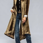 Vintage Velvet Long Loose Pocket Slit Coat