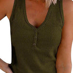 Margovil Carrie V Neck Buttons Sleeveless Top
