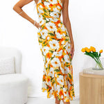 Margovil One Shoulder High Waist Mermaid Floral Cami Dress