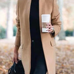 Margovil Ellen Stand Collar Open Front Pockets Coat