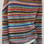 Margovil Crewneck Vibrant Rainbow Chunky Knit Sweater(in 4 Patterns)
