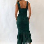 Solid Color High Waist Pleated Mermaid Dress