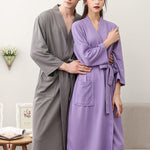 Comfortable Solid Bandage Thin Pajama Robe