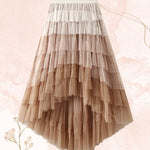 Irregular cake skirt high waist mesh skirt