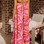 Rose Floral High Low Bandeau Vacay Dress