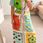 Fashion Lapel Printed Shirt Dress