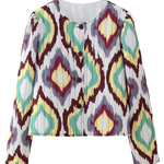 Printed Single-Breasted Cotton Jacket + Casual Trousers Set