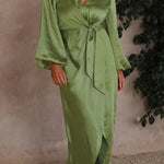 Celebrities Elegant Solid Bandage V Neck A Line Dresses