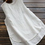 Cotton Sleeveless Paneled Shirts & Tops