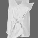 A-Line Loose Knot Solid Color V-Neck Vest Top
