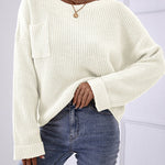 Pocket Oversized Knitted Pullover Sweater