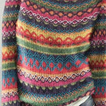 Margovil Crewneck Vibrant Rainbow Chunky Knit Sweater(in 4 Patterns)