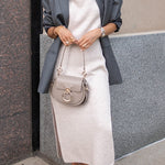 Cowl Neck Waisted Side Slit Midi Sweater Dress