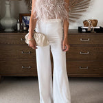 Margovil Fuzzy Feather Crop Tube Top