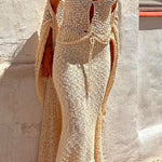 Twist Front Crochet Hollow Out Crop Tank Top