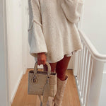 Margovil Drop Shoulder Plain Casual Pullover Sweater