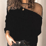 Margovil Mesh Patchwork Long Sleeve Tops