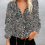 Zeagoo Zeagoo Women's Boho Tops Floral Print V Neck Short Sleeve Casual Loose Blouses Shirts