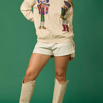 Christmas Soldier Sequined Fashion Casual Sweatshirt
