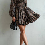 Women's Sexy Low Cut Leopard Print Dress