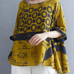Original Printing Batwing Sleeve T-Shirts Tops