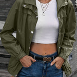Casual Sportswear Solid Pocket Hooded Collar Outerwear