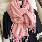 Solid Color Tasseled Scarf Scarfs&Hats