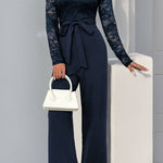 Elegant lace panel jumpsuit