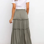 Selina Elasticised Waist Tiered Ruffle Midi Skirt