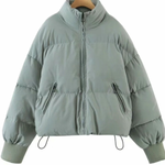 Stand Collar Zipper Pocket Thick Warm Cotton Jacket