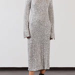 Margovil Long Sleeves Back Cut Out Sequin Midi Dress