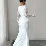 Bodycon Long Sleeves Flower Print Ruffled See-Through Solid Color Split-Joint Square-Neck Maxi Dresses