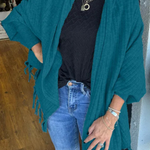 Casual Fringed Trim Irregular Cardigan Collar Outerwear(9 Colors)