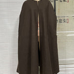 Simple Sleeveless Solid Color Round-Neck Cape Outerwear