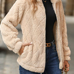 Zippered Diamond Plush Jacket