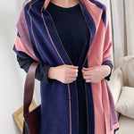 Warm Thicken Fringed Printed Scarf