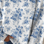 Ethel | Artistic floral print turtleneck sweater