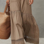 Classic Khaki Pure-Cotton Sleeveless Maxi Dress