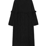 Long Sleeves Loose Solid Color Split-Joint Tasseled V-Neck Midi Dresses Sweater Dresses