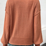 Stylish long sleeve solid color sweater