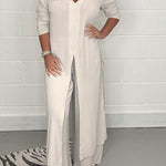 Slit Long Top Trousers Set
