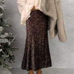 CHOCOLATE SEQUIN SKIRT