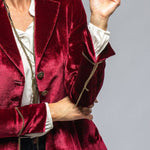 Vintage Gold Velvet Long Sleeve Pocket Blazer